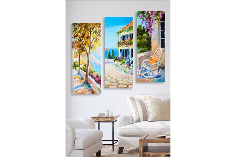 Dekorativ MDF-maling 3-Deler 20x50 cm - Flerfarget - Innredning - Bilder & kunst - Lerretsbilder