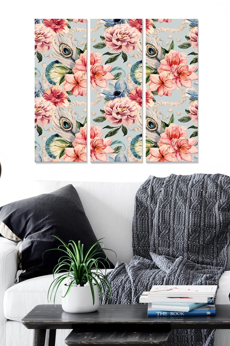 Dekorativ MDF-maling 3-Deler 20x50 cm - Flerfarget - Innredning - Bilder & kunst - Lerretsbilder