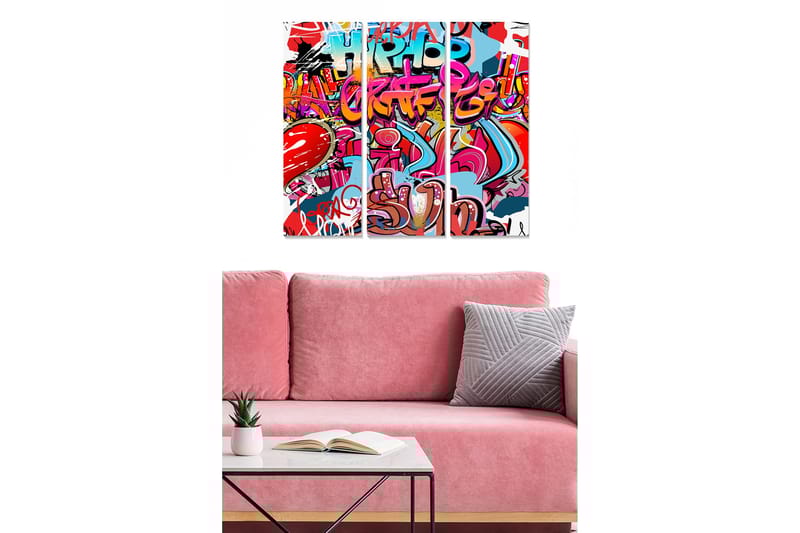 Dekorativ MDF-maling 3-Deler 20x50 cm - Flerfarget - Innredning - Bilder & kunst - Lerretsbilder