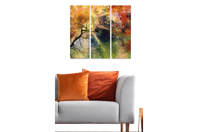 Dekorativ MDF-maling 3-Deler 20x50 cm - Flerfarget - Innredning - Bilder & kunst - Lerretsbilder