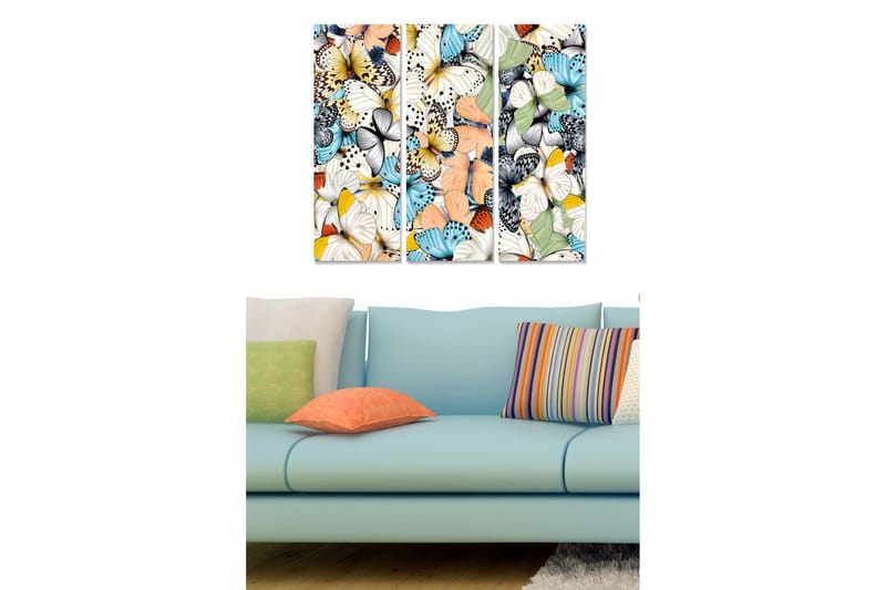 Dekorativ MDF-maling 3-Deler 20x50 cm - Flerfarget - Innredning - Bilder & kunst - Lerretsbilder