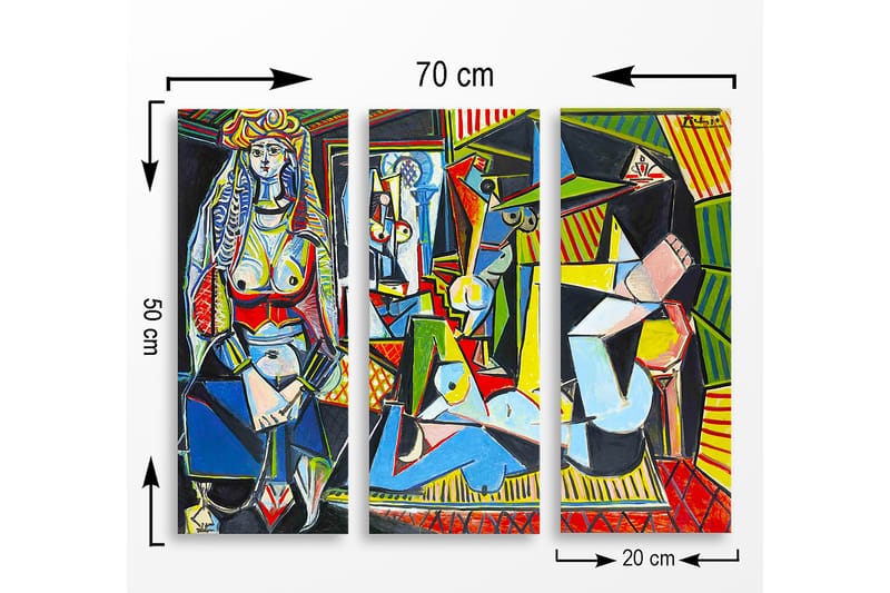 Dekorativ MDF-maling 3-Deler 20x50 cm - Flerfarget - Innredning - Bilder & kunst - Lerretsbilder
