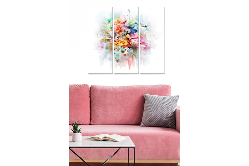 Dekorativ MDF-maling 3-Deler 20x50 cm - Flerfarget - Innredning - Bilder & kunst - Lerretsbilder