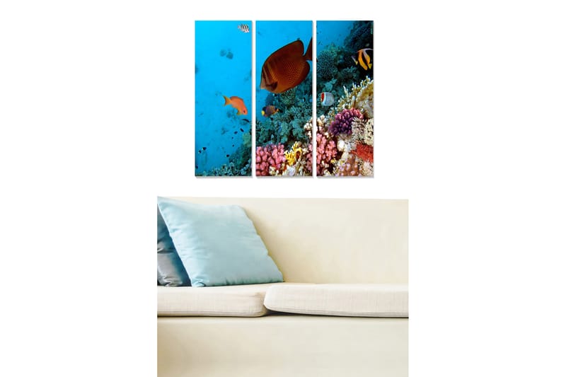Dekorativ MDF-maling 3-Deler 20x50 cm - Flerfarget - Innredning - Bilder & kunst - Lerretsbilder