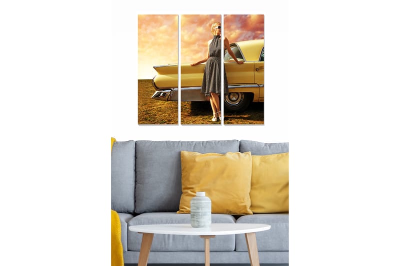Dekorativ MDF-maling 3-Deler 20x50 cm - Flerfarget - Innredning - Bilder & kunst - Lerretsbilder