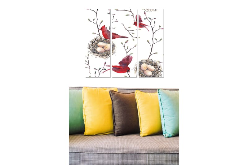 Dekorativ MDF-maling 3-Deler 20x50 cm - Flerfarget - Innredning - Bilder & kunst - Lerretsbilder