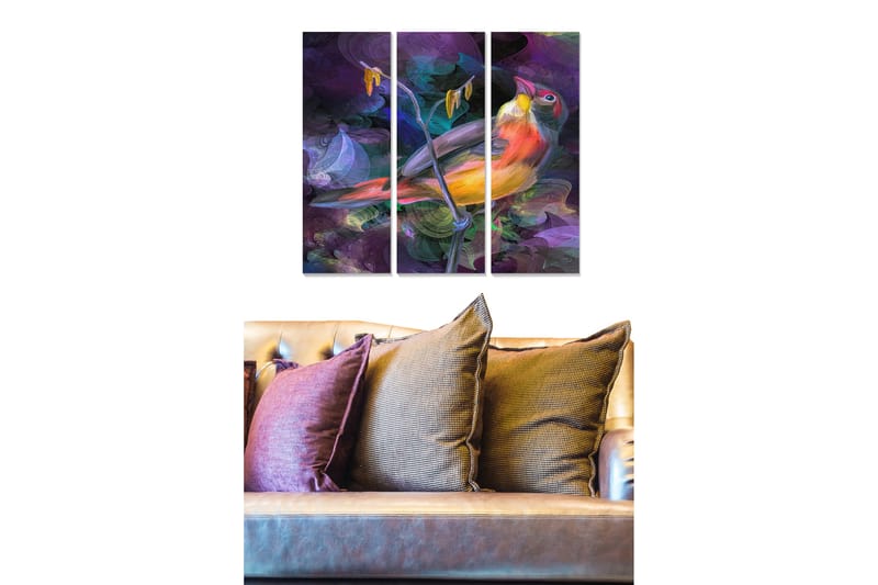 Dekorativ MDF-maling 3-Deler 20x50 cm - Flerfarget - Innredning - Bilder & kunst - Lerretsbilder