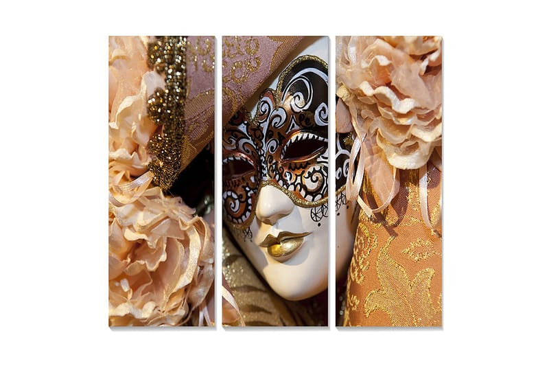 Dekorativ MDF-maling 3-Deler 20x50 cm - Flerfarget - Innredning - Bilder & kunst - Lerretsbilder