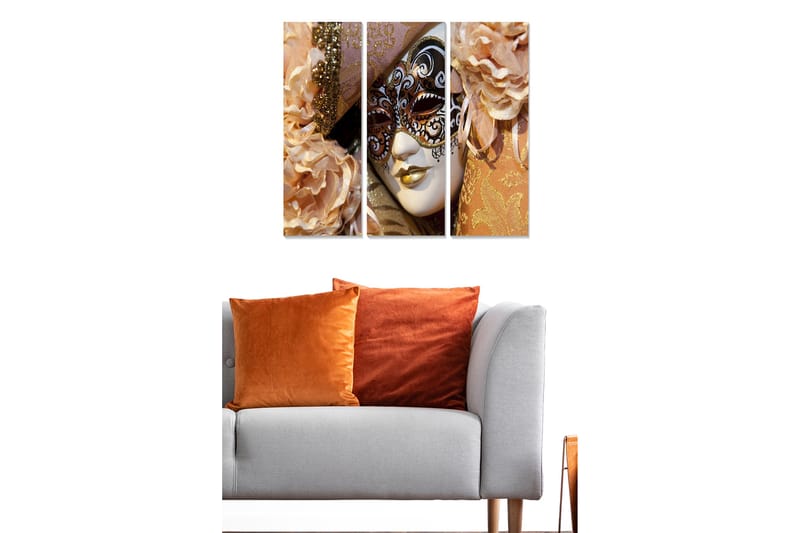 Dekorativ MDF-maling 3-Deler 20x50 cm - Flerfarget - Innredning - Bilder & kunst - Lerretsbilder