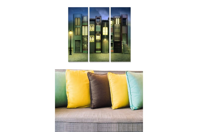 Dekorativ MDF-maling 3-Deler 20x50 cm - Flerfarget - Innredning - Bilder & kunst - Lerretsbilder