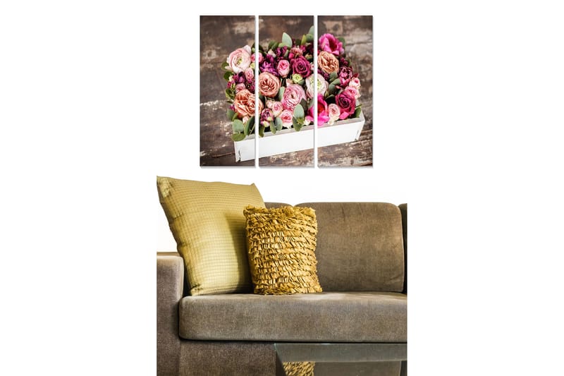 Dekorativ MDF-maling 3-Deler 20x50 cm - Flerfarget - Innredning - Bilder & kunst - Lerretsbilder
