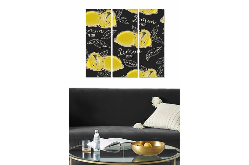 Dekorativ MDF-maling 3-Deler 20x50 cm - Flerfarget - Innredning - Bilder & kunst - Lerretsbilder