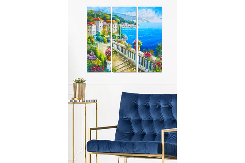Dekorativ MDF-maling 3-Deler 20x50 cm - Flerfarget - Innredning - Bilder & kunst - Lerretsbilder
