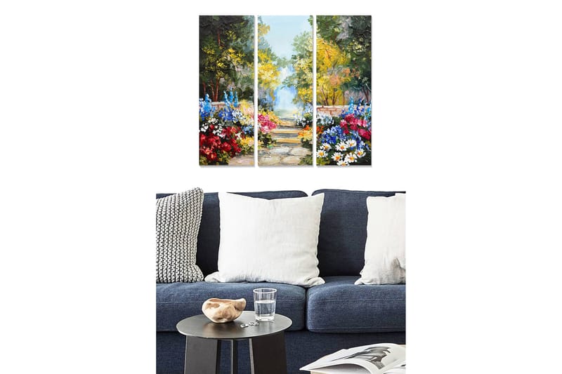 Dekorativ MDF-maling 3-Deler 20x50 cm - Flerfarget - Innredning - Bilder & kunst - Lerretsbilder