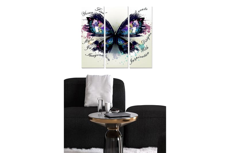 Dekorativ MDF-maling 3-Deler 20x50 cm - Flerfarget - Innredning - Bilder & kunst - Lerretsbilder
