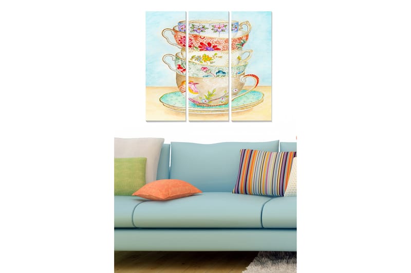 Dekorativ MDF-maling 3-Deler 20x50 cm - Flerfarget - Innredning - Bilder & kunst - Lerretsbilder