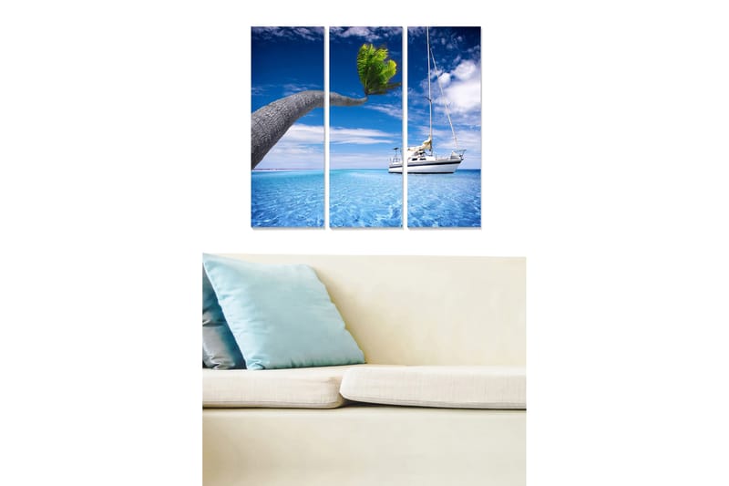 Dekorativ MDF-maling 3-Deler 20x50 cm - Flerfarget - Innredning - Bilder & kunst - Lerretsbilder