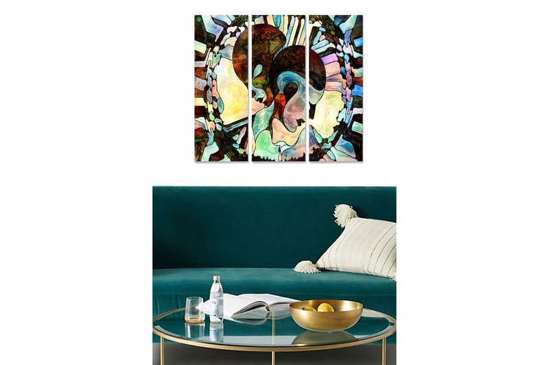 Dekorativ MDF-maling 3-Deler 20x50 cm - Flerfarget - Innredning - Bilder & kunst - Lerretsbilder