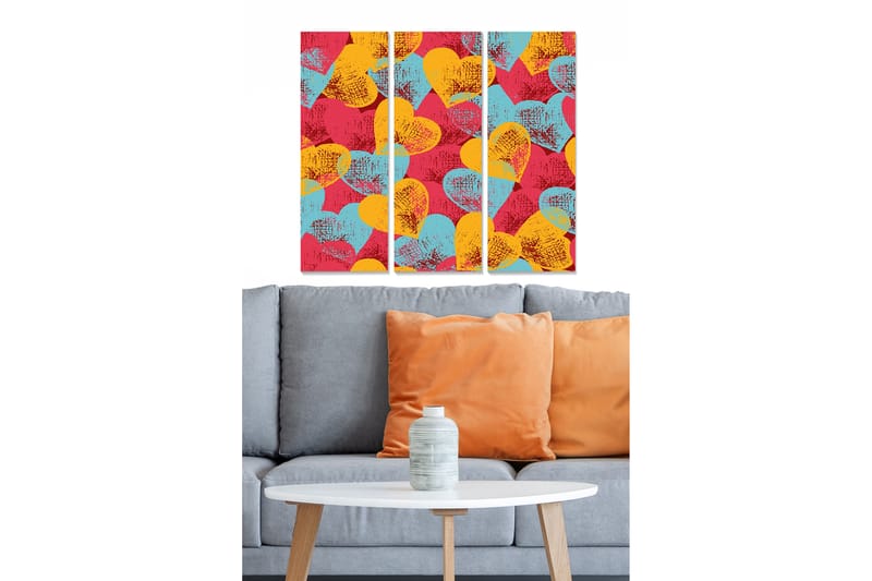 Dekorativ MDF-maling 3-Deler 20x50 cm - Flerfarget - Innredning - Bilder & kunst - Lerretsbilder
