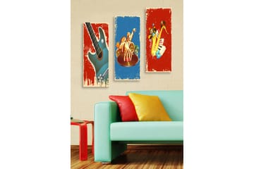 Dekorativ MDF-maling 3-Deler 20x50 cm - Flerfarget - Innredning - Bilder & kunst - Lerretsbilder