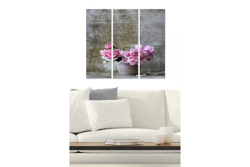 Dekorativ MDF-maling 3-Deler 20x50 cm - Flerfarget - Innredning - Bilder & kunst - Lerretsbilder