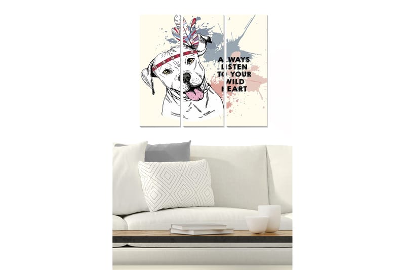Dekorativ MDF-maling 3-Deler 20x50 cm - Flerfarget - Innredning - Bilder & kunst - Lerretsbilder