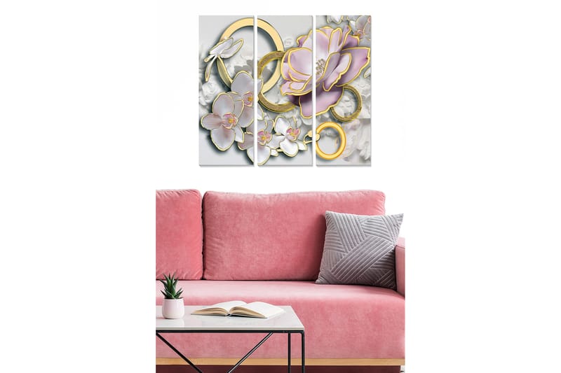 Dekorativ MDF-maling 3-Deler 20x50 cm - Flerfarget - Innredning - Bilder & kunst - Lerretsbilder