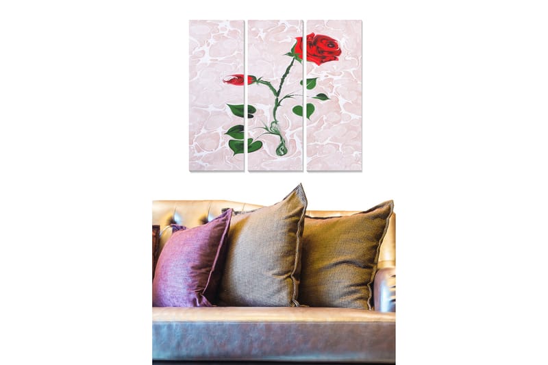 Dekorativ MDF-maling 3-Deler 20x50 cm - Flerfarget - Innredning - Bilder & kunst - Lerretsbilder