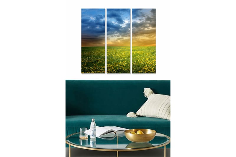 Dekorativ MDF-maling 3-Deler 20x50 cm, Flerfarget