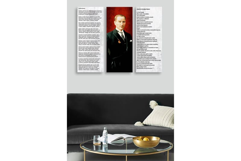 Dekorativ MDF-maling 3-Deler 20x50 cm - Flerfarget - Innredning - Bilder & kunst - Lerretsbilder
