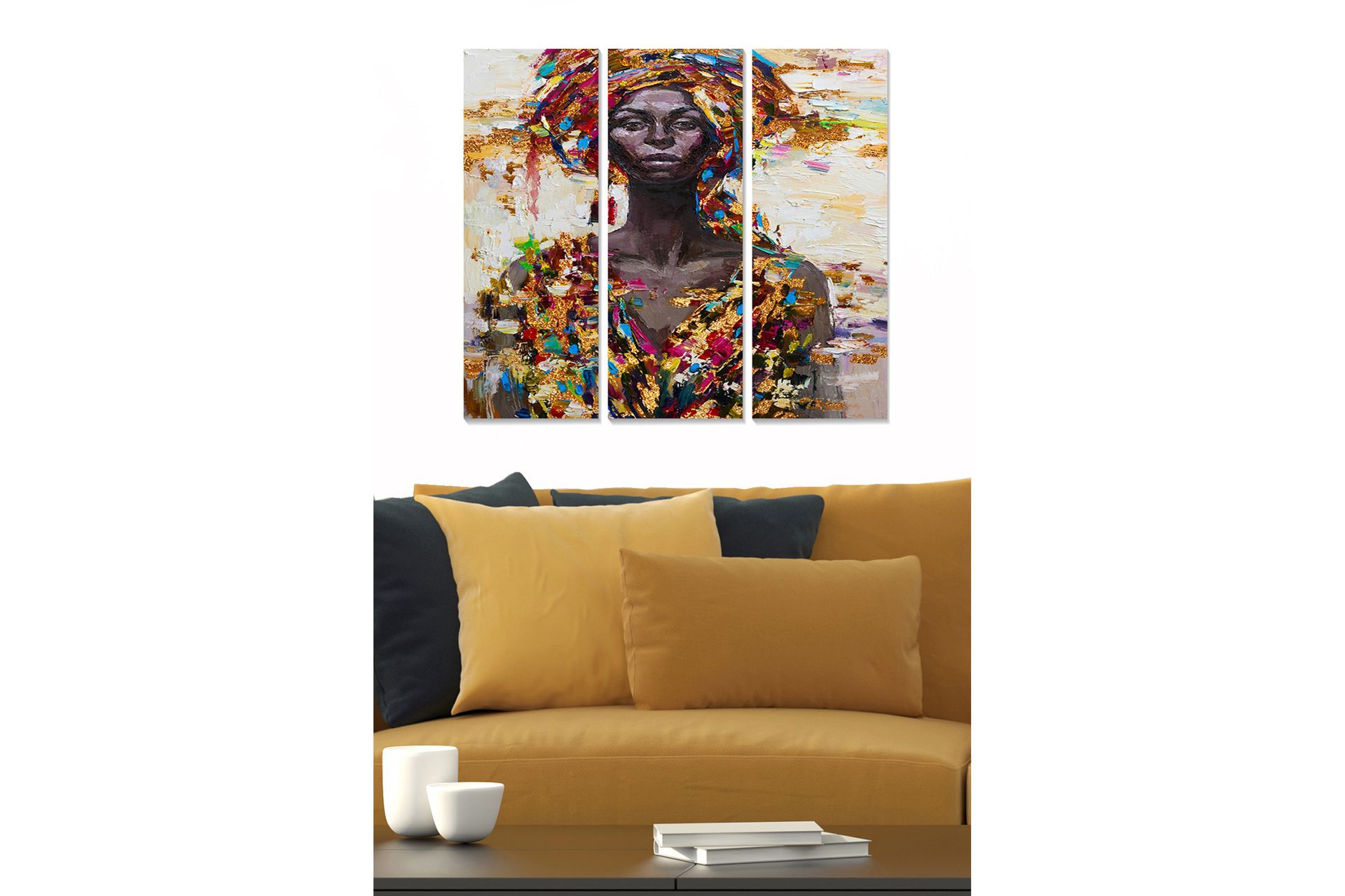 Dekorativ MDF-maling 3-Deler 20x50 cm - Flerfarget - Innredning - Bilder & kunst - Lerretsbilder