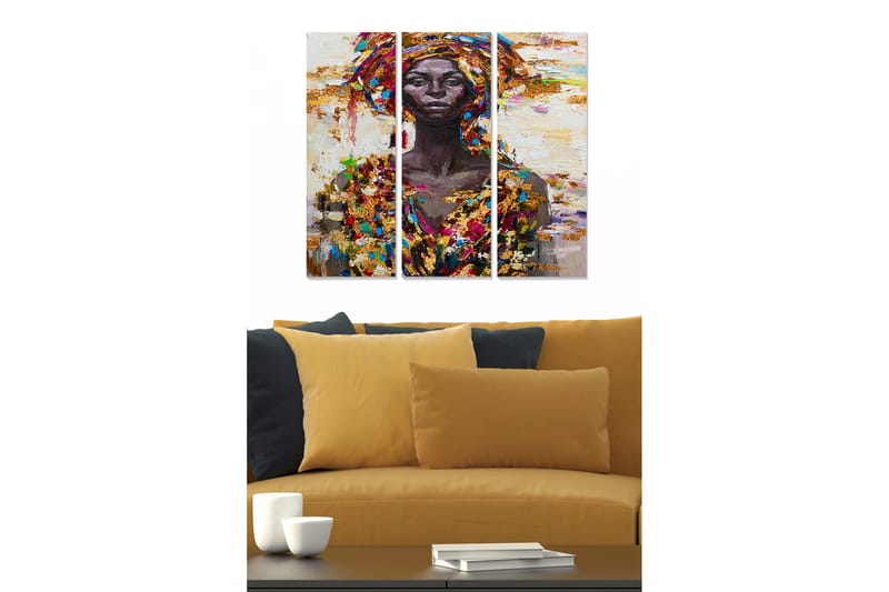 Dekorativ MDF-maling 3-Deler 20x50 cm - Flerfarget - Innredning - Bilder & kunst - Lerretsbilder