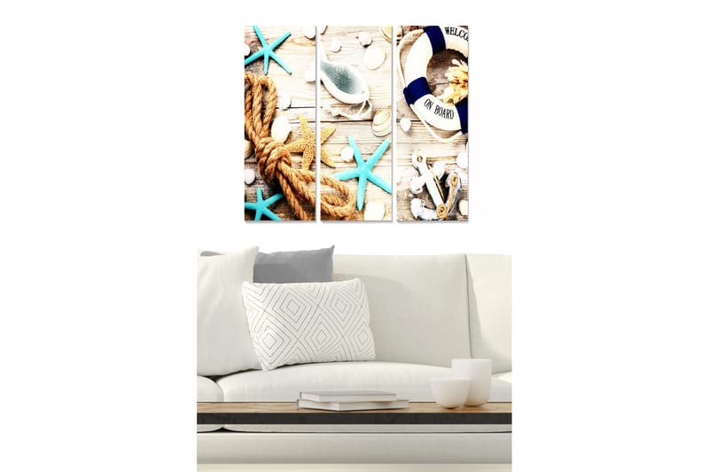 Dekorativ MDF-maling 3-Deler 20x50 cm - Flerfarget - Innredning - Bilder & kunst - Lerretsbilder