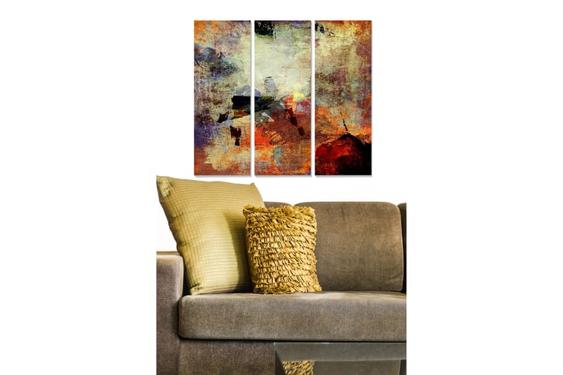 Dekorativ MDF-maling 3-Deler 20x50 cm - Flerfarget - Innredning - Bilder & kunst - Lerretsbilder