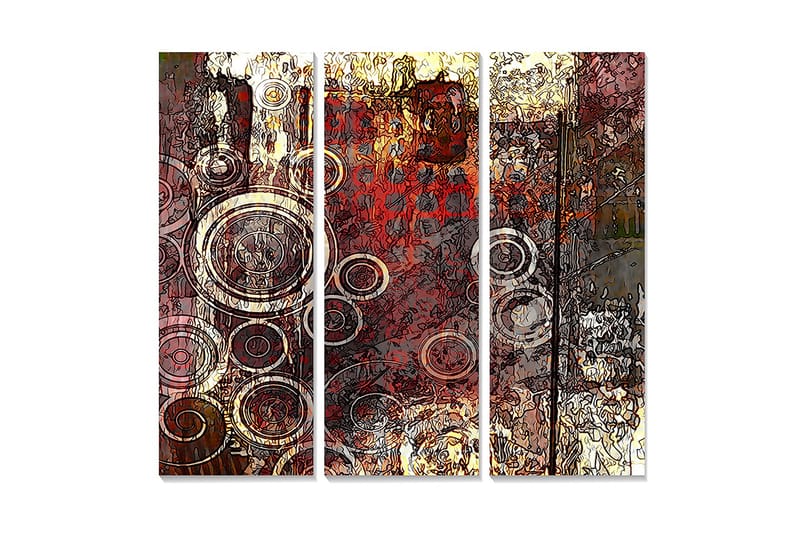 Dekorativ MDF-maling 3-Deler 20x50 cm - Flerfarget - Innredning - Bilder & kunst - Lerretsbilder