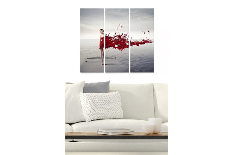 Dekorativ MDF-maling 3-Deler 20x50 cm - Flerfarget - Innredning - Bilder & kunst - Lerretsbilder