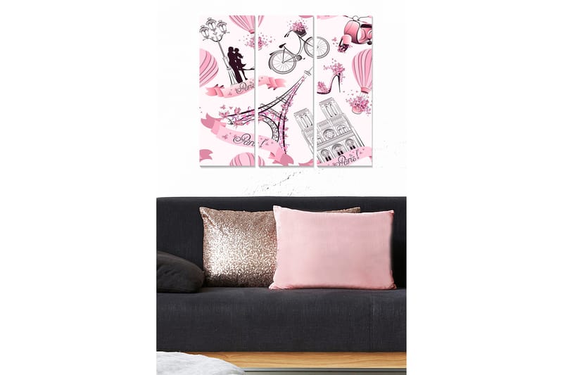 Dekorativ MDF-maling 3-Deler 20x50 cm - Flerfarget - Innredning - Bilder & kunst - Lerretsbilder