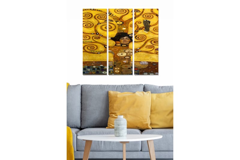 Dekorativ MDF-maling 3-Deler 20x50 cm - Flerfarget - Innredning - Bilder & kunst - Lerretsbilder
