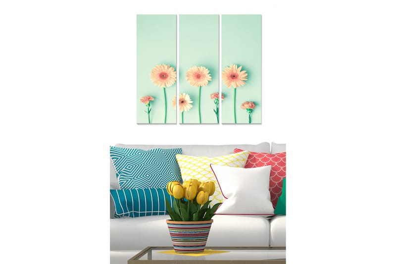 Dekorativ MDF-maling 3-Deler 20x50 cm - Flerfarget - Innredning - Bilder & kunst - Lerretsbilder