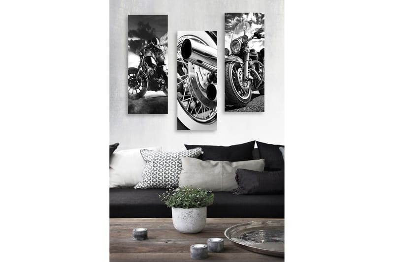 Dekorativ MDF-maling 3-Deler 20x50 cm - Flerfarget - Innredning - Bilder & kunst - Lerretsbilder