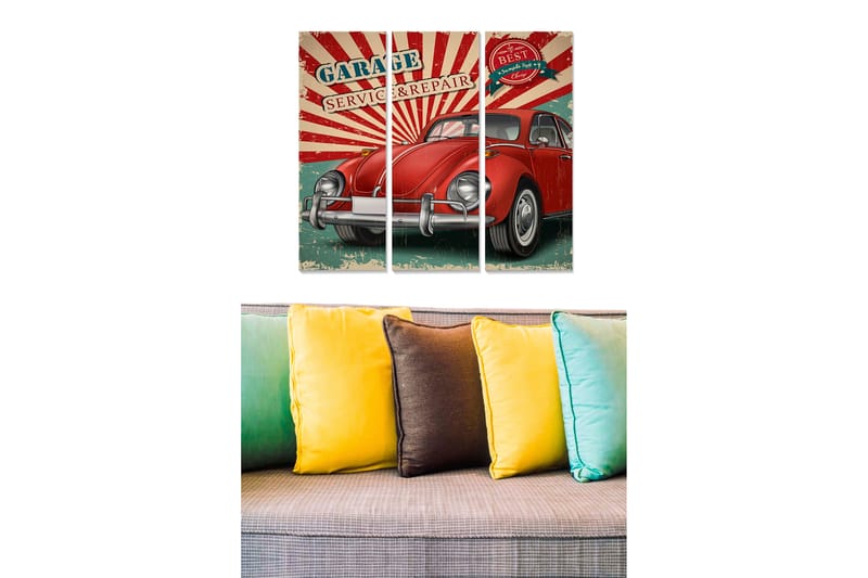 Dekorativ MDF-maling 3-Deler 20x50 cm - Flerfarget - Innredning - Bilder & kunst - Lerretsbilder