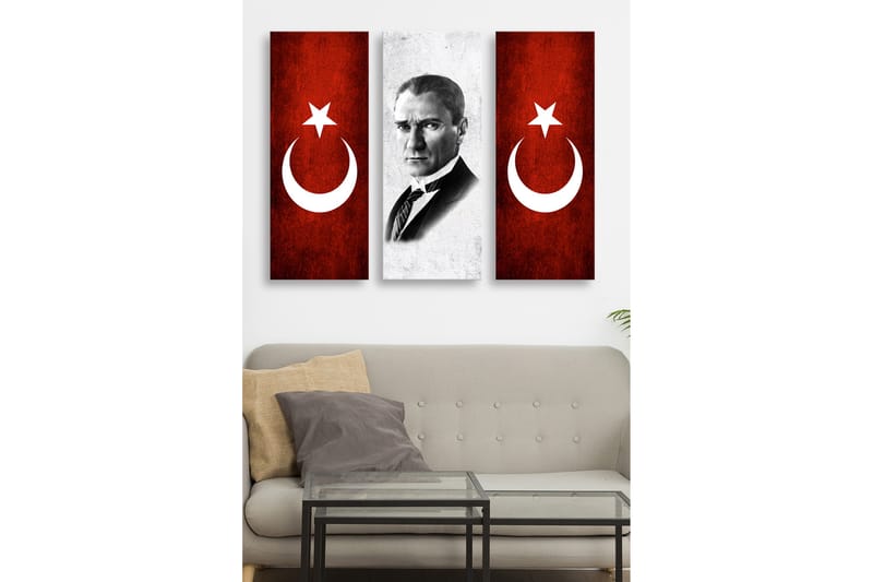 Dekorativ MDF-maling 3-Deler 20x50 cm - Flerfarget - Innredning - Bilder & kunst - Lerretsbilder