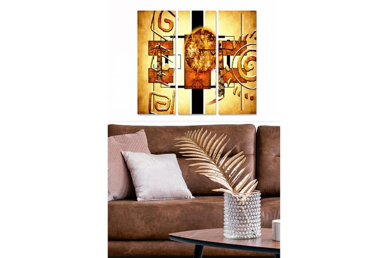 Dekorativ MDF-maling 3-Deler 20x50 cm - Flerfarget - Innredning - Bilder & kunst - Lerretsbilder