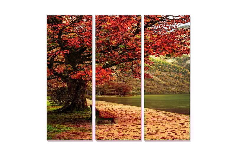 Dekorativ MDF-maling 3-Deler 20x50 cm - Flerfarget - Innredning - Bilder & kunst - Lerretsbilder