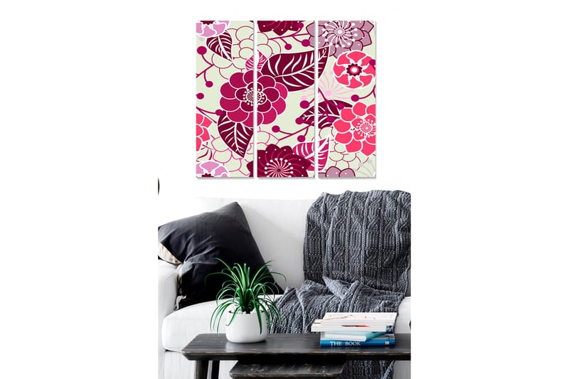 Dekorativ MDF-maling 3-Deler 20x50 cm - Flerfarget - Innredning - Bilder & kunst - Lerretsbilder