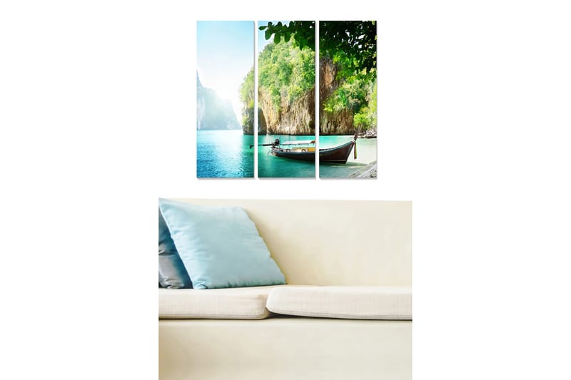 Dekorativ MDF-maling 3-Deler 20x50 cm - Flerfarget - Innredning - Bilder & kunst - Lerretsbilder