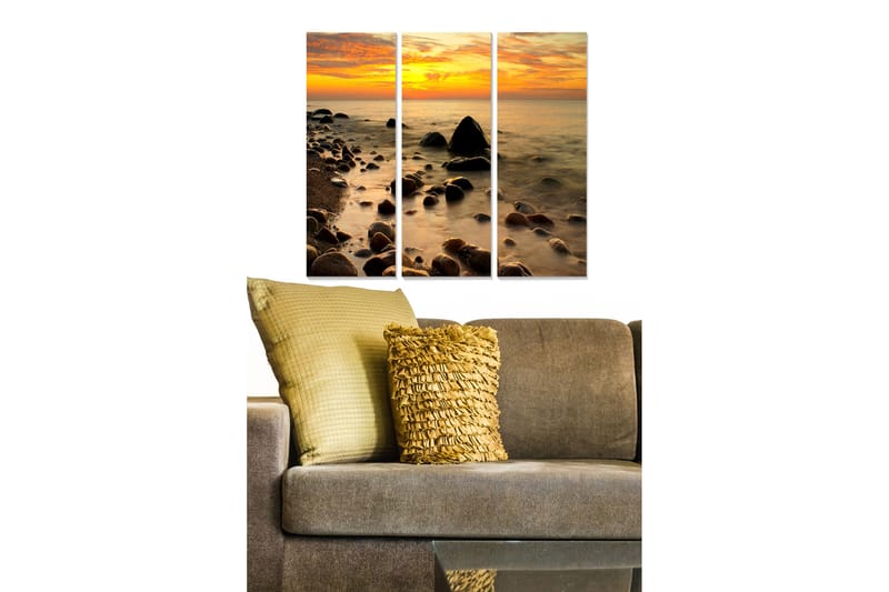 Dekorativ MDF-maling 3-Deler 20x50 cm - Flerfarget - Innredning - Bilder & kunst - Lerretsbilder