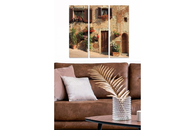 Dekorativ MDF-maling 3-Deler 20x50 cm - Flerfarget - Innredning - Bilder & kunst - Lerretsbilder