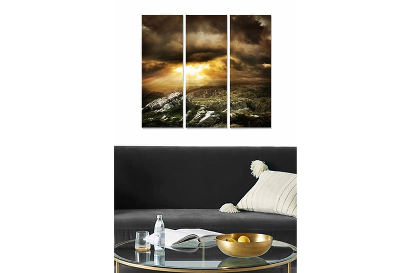 Dekorativ MDF-maling 3-Deler 20x50 cm - Flerfarget - Innredning - Bilder & kunst - Lerretsbilder