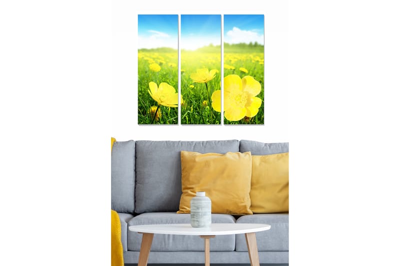 Dekorativ MDF-maling 3-Deler 20x50 cm - Flerfarget - Innredning - Bilder & kunst - Lerretsbilder